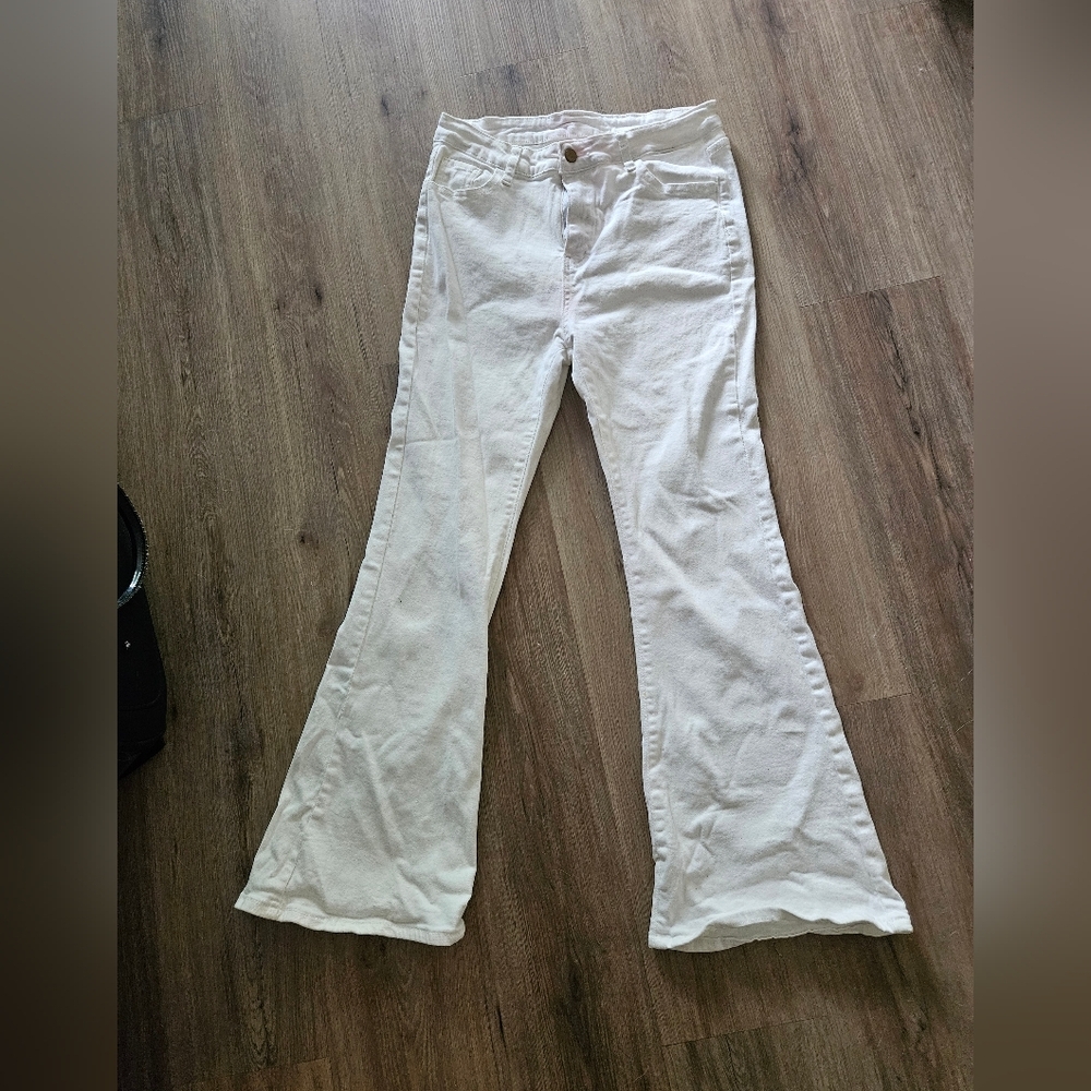 White Flared Pants